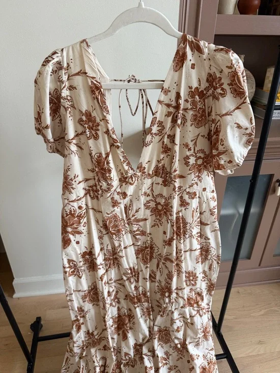 Abercrombie & Fitch Puff Sleeve Floral Poplin Dress - Picture 2 of 5